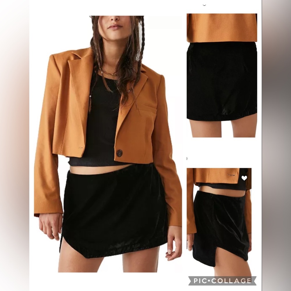 Free People Velvet Mini Skirt